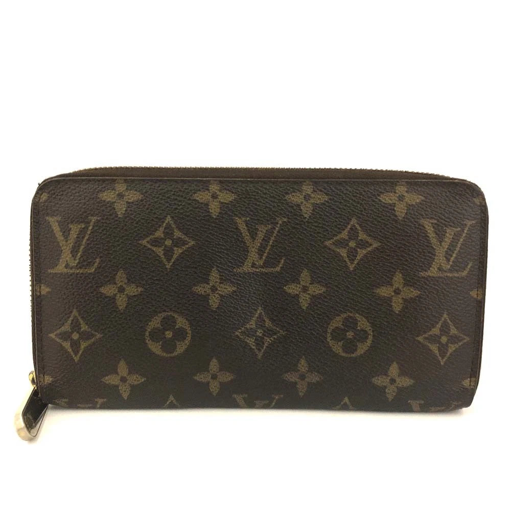 Louis Vuitton Monogram Zippy Zip Around Long Wallet Purse Brown CA2019
