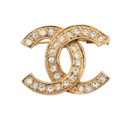 PRE-ORDER Chanel Coco Mark Brooch GP×inestone Gold