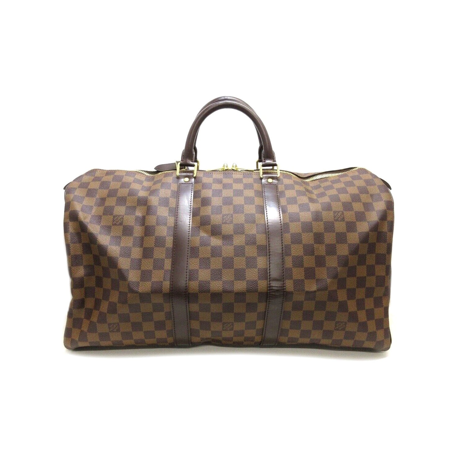 LOUIS VUITTON Damier Ebene Keepall 50 Luggage Travel Duffle