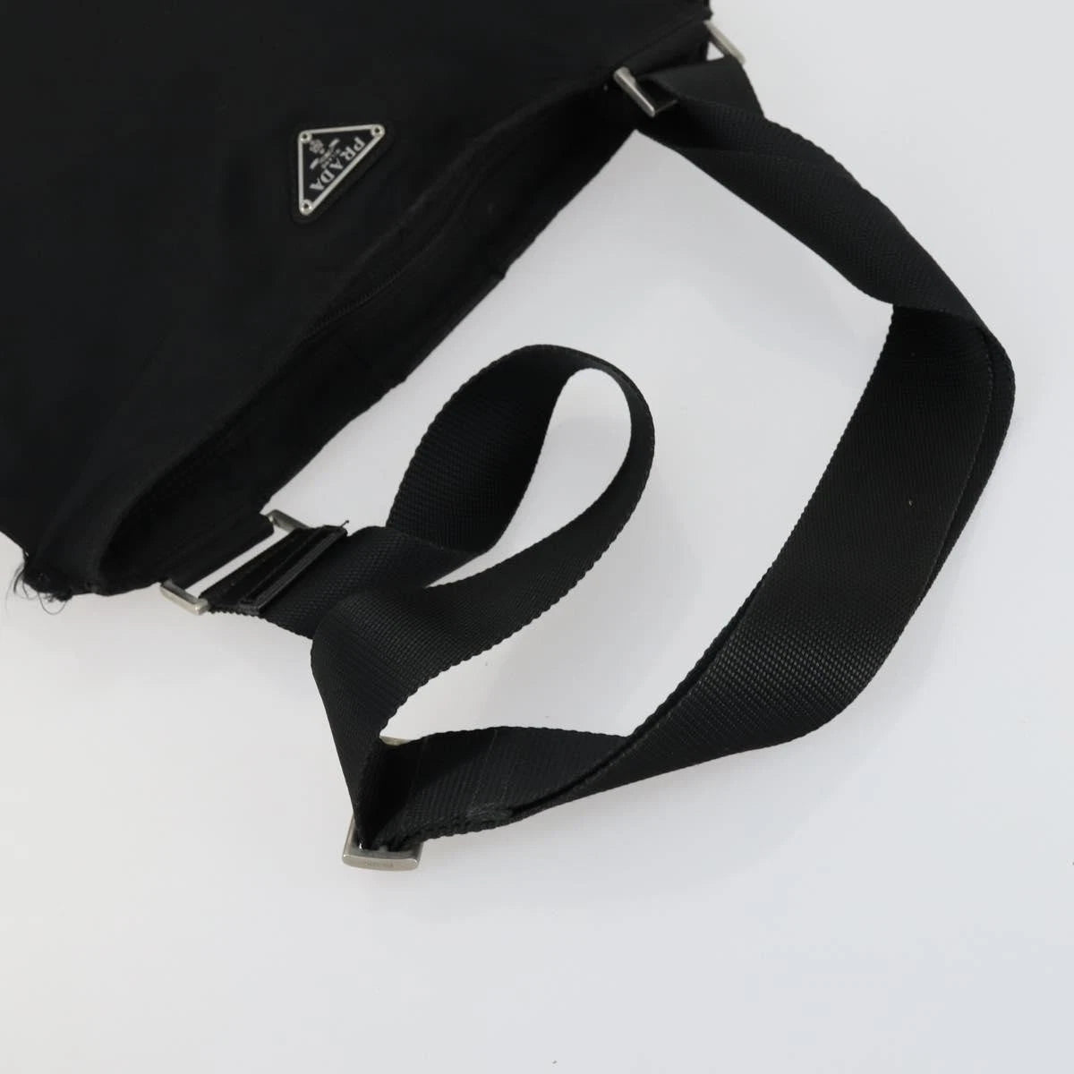 $1390 Prada Black Tessuto Nylon Crossbody / Flat Messenger Bag