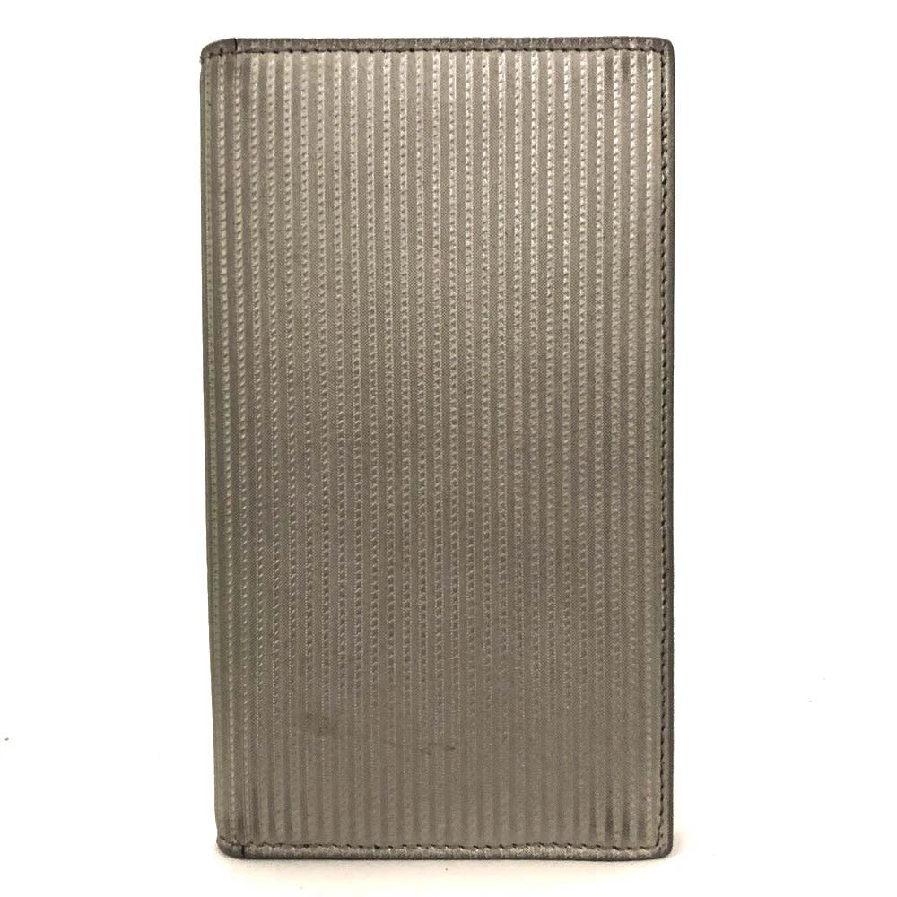 $780  BVLGARI Millerige PVC Leather Long Bifold Wallet Silver