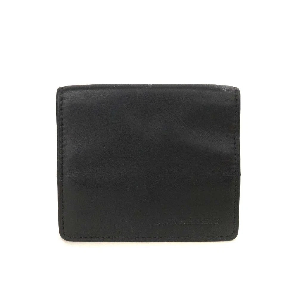 $355 BURBERRY Logo Leather Coin Purse Wallet Black