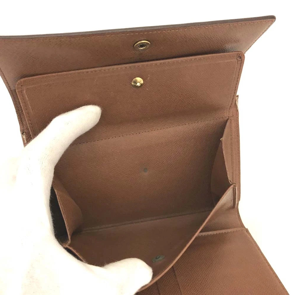 Louis Vuitton Monogram Porte Tresor Etui Papiers Trifold Wallet Brown MI1914