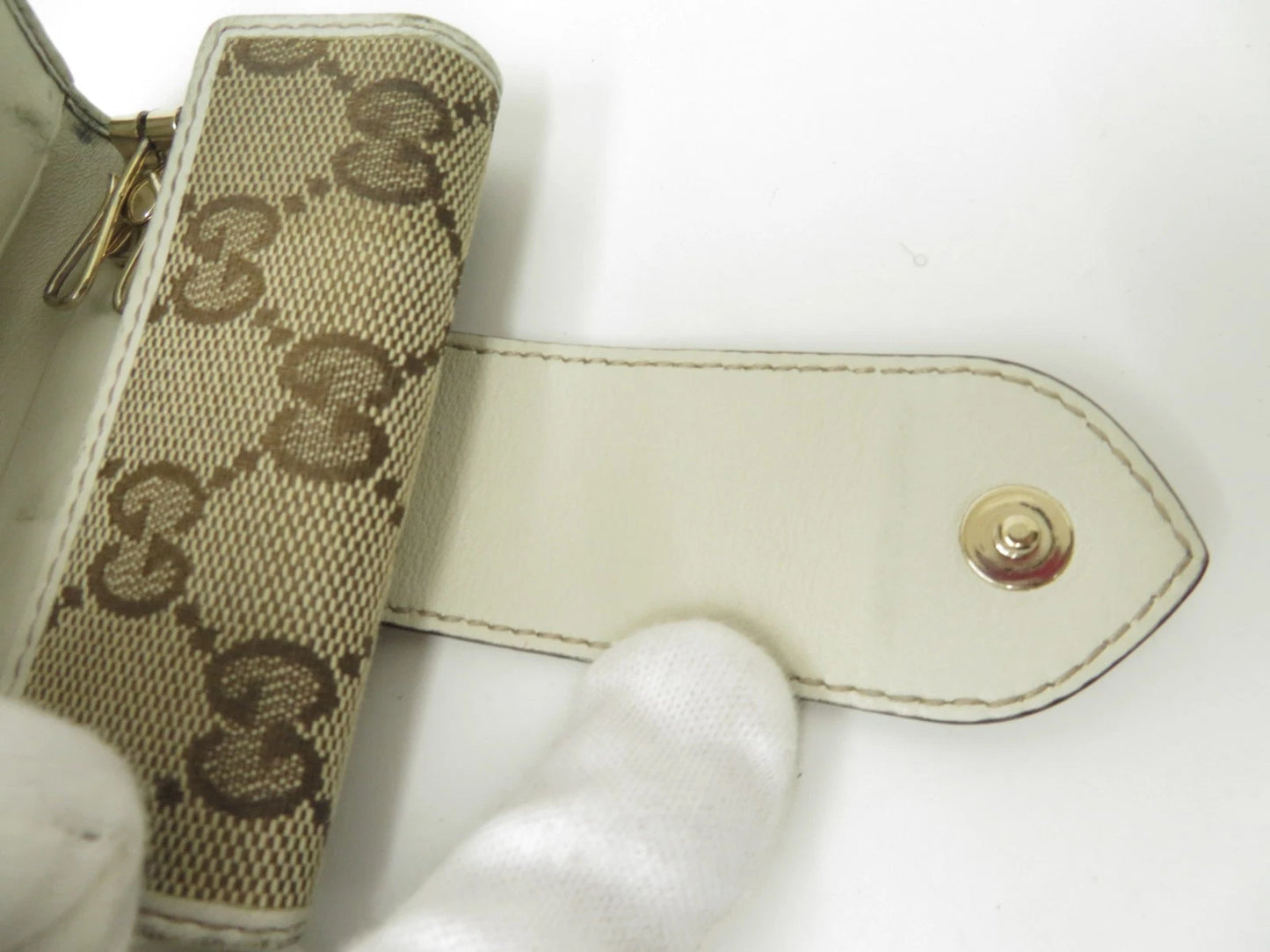 GUCCI GG Sukey GG Canvas Leather 6 Ring Key Case