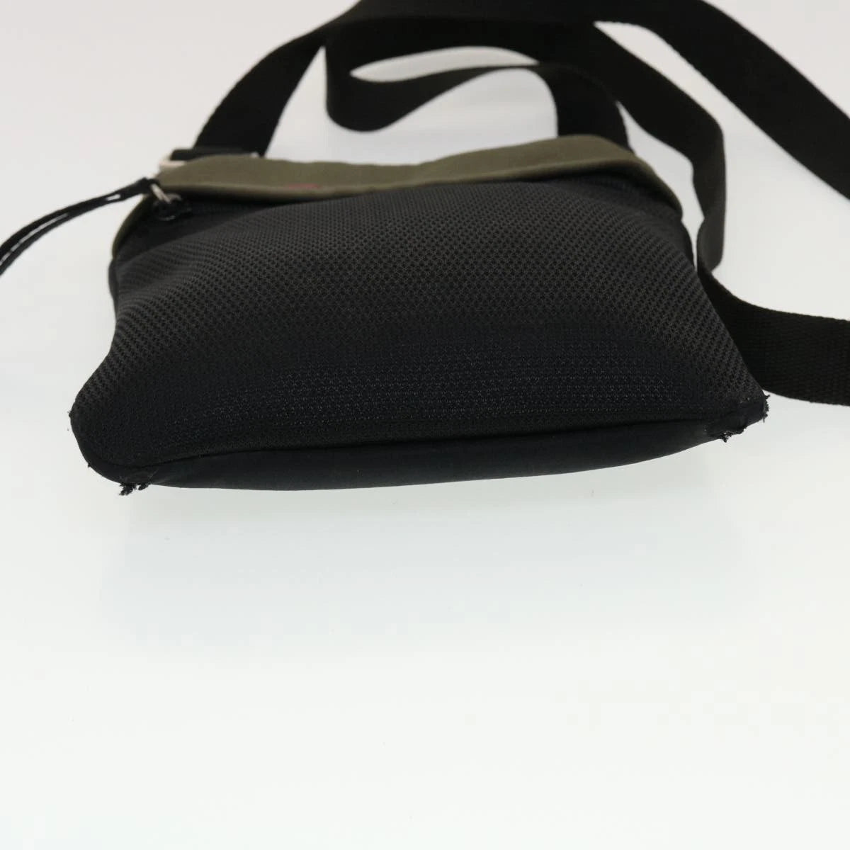 $850 Prada Sport Bicolor Neoprene Messenger Bag Green Black