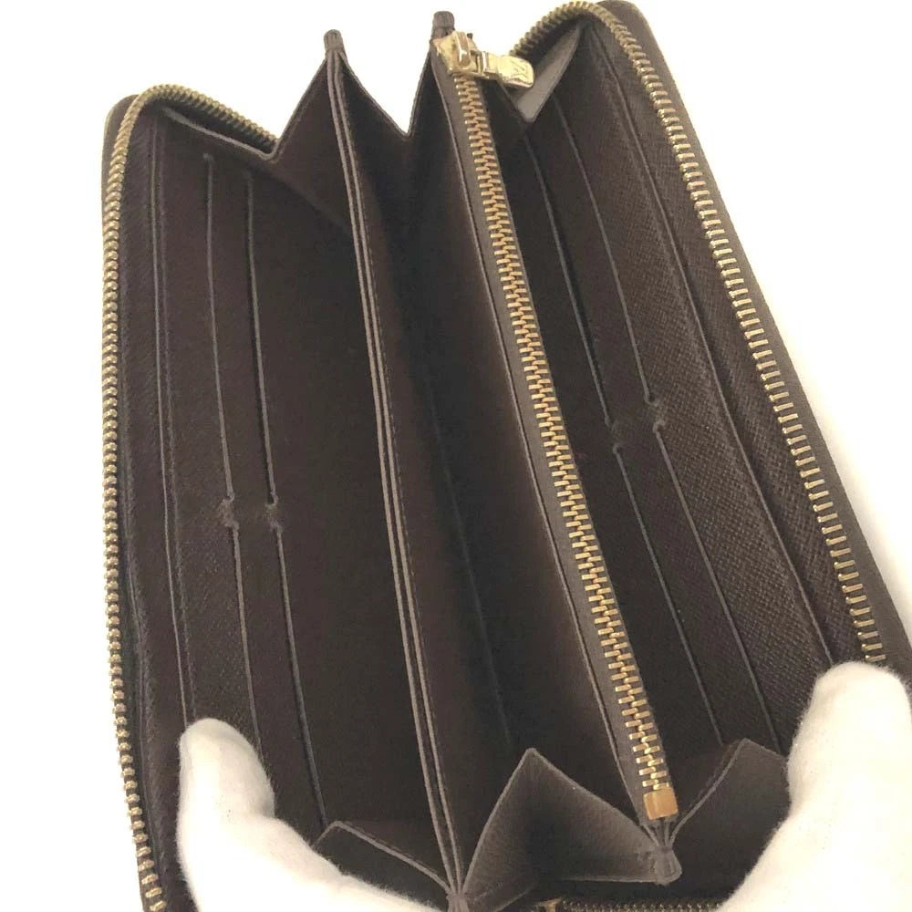 $915 Louis Vuitton Damier Zippy Zip Around Long Wallet Purse Brown CA5101