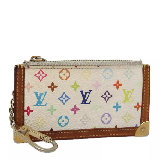 Louis Vuitton  Monogram Multicolor Key Pouch White CA0033
