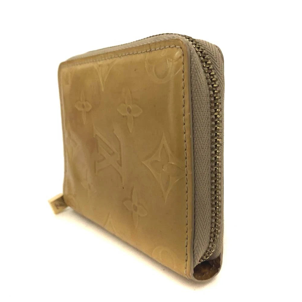 $490 Louis Vuitton Monogram Vernis Patent Leather Broom Zip Around Wallet BJ0959