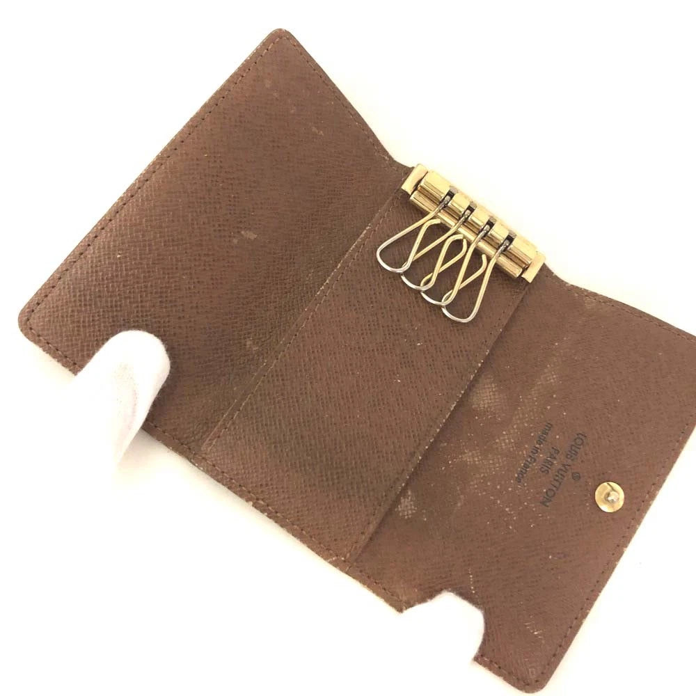$345 2012 Louis Vuitton Monogram Multicles 4 Ring Key Case Brown RI2102