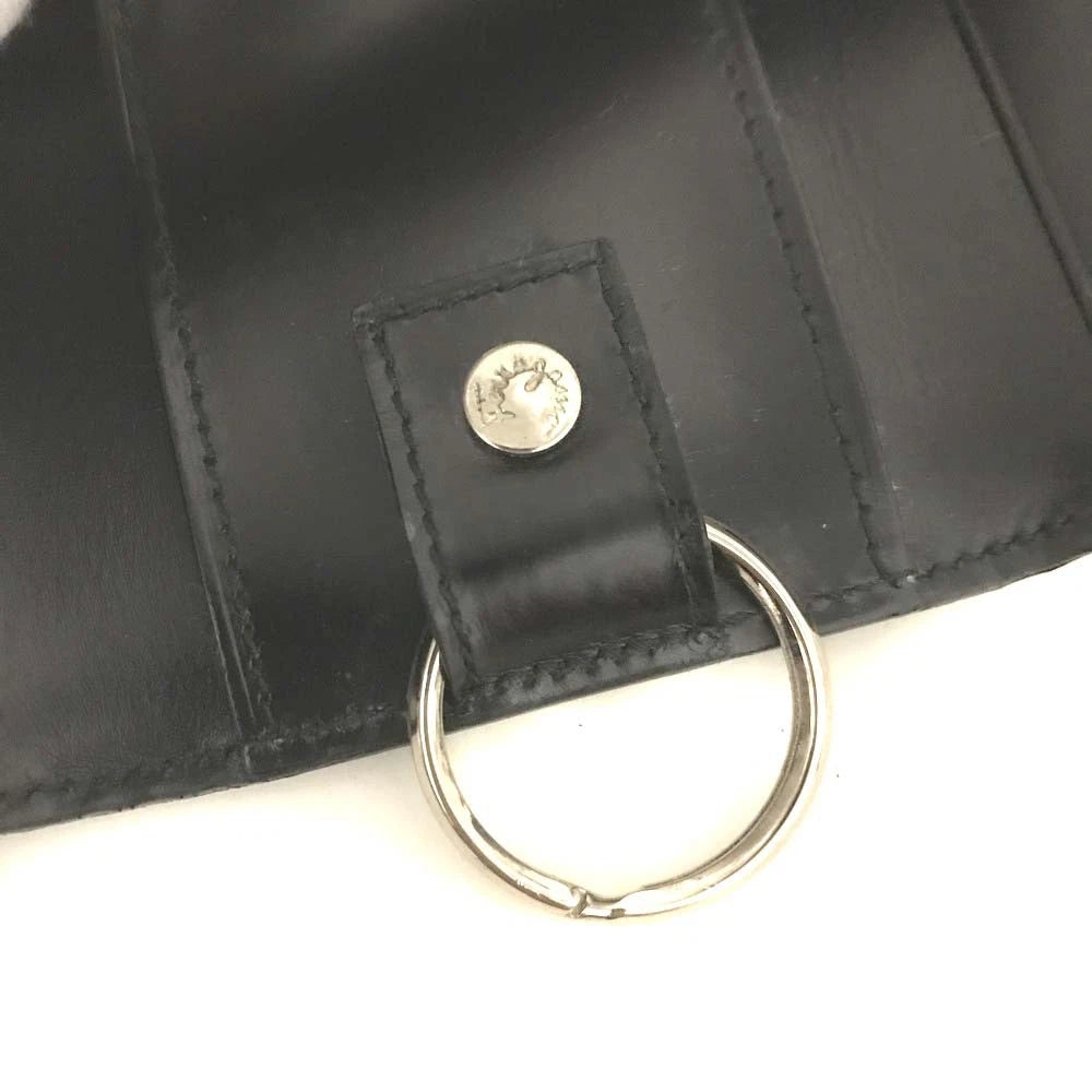 Salvatore Ferragamo Gancini Leather 6 Ring Key Case Black