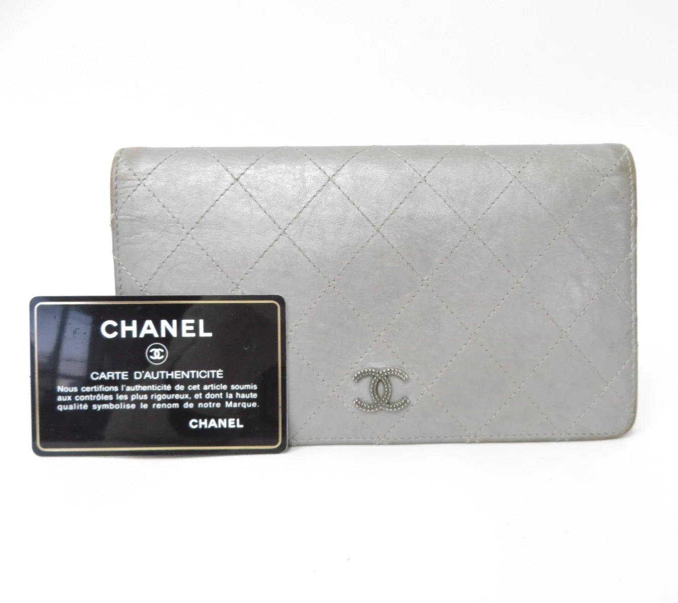 CHANEL CC Matelasse Leather Bifold Long Wallet