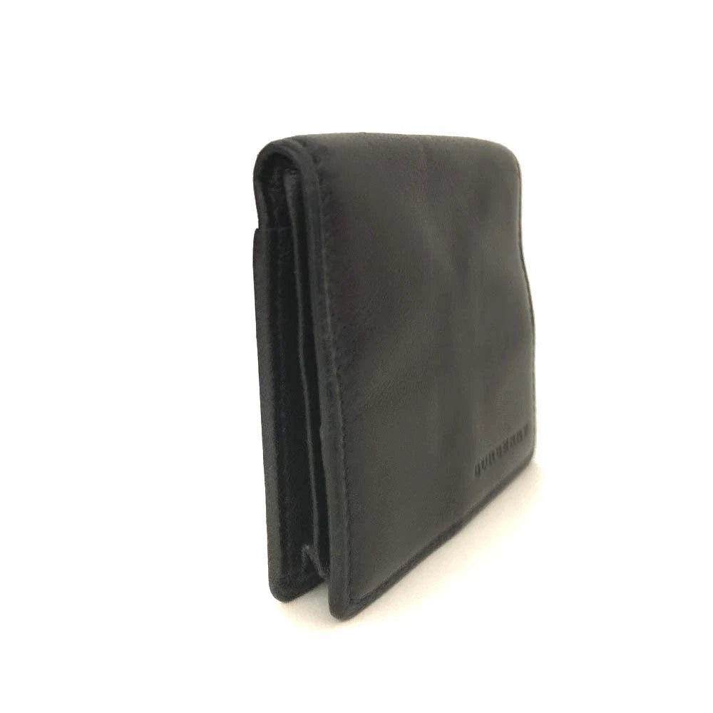 $355 BURBERRY Logo Leather Coin Purse Wallet Black