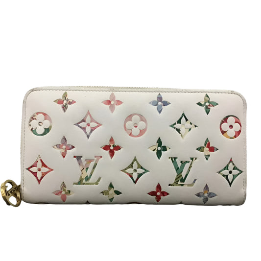 PRE-ORDER Louis Vuitton Floral LV Garden Leather Zip Around Long Wallet White RFID