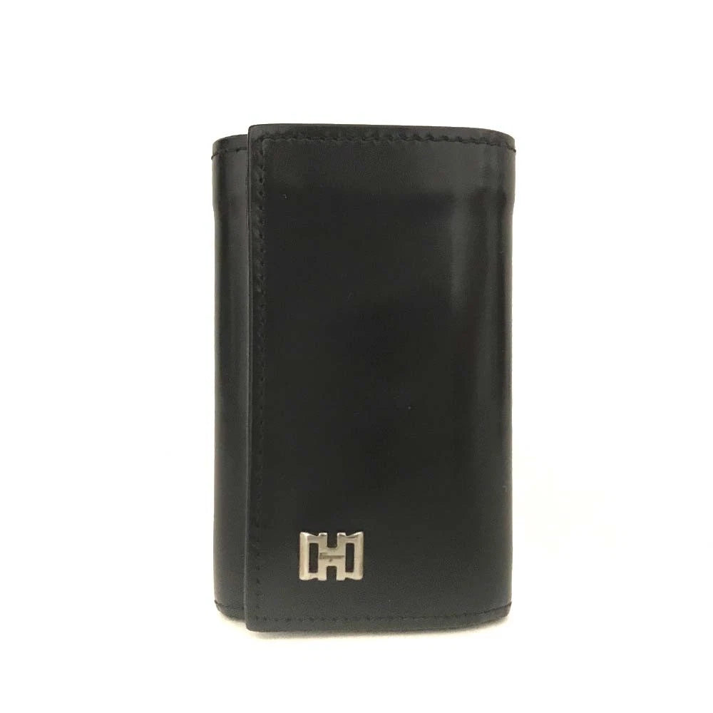 Salvatore Ferragamo Gancini Leather 6 Ring Key Case Black
