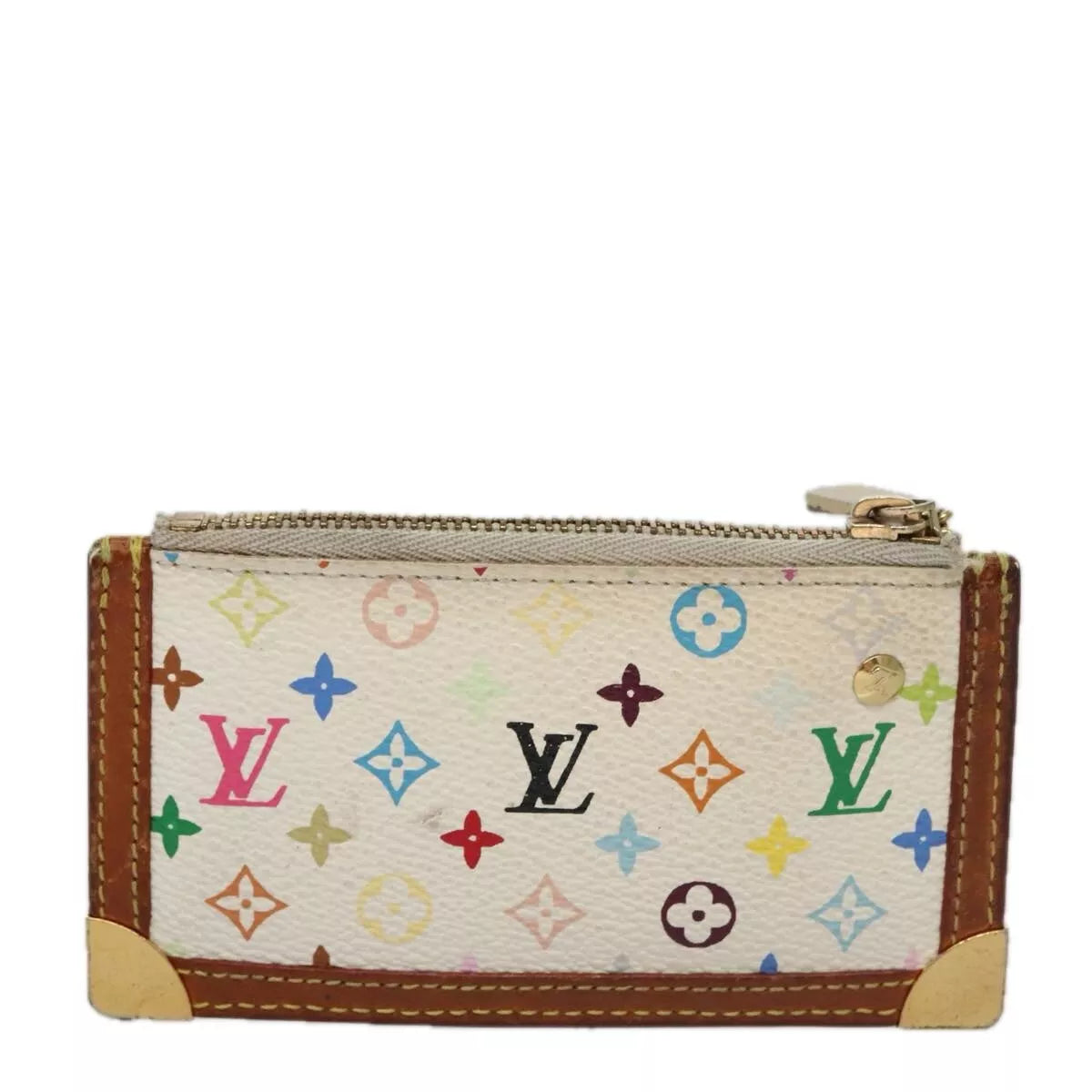 Louis Vuitton  Monogram Multicolor Key Pouch White CA0033