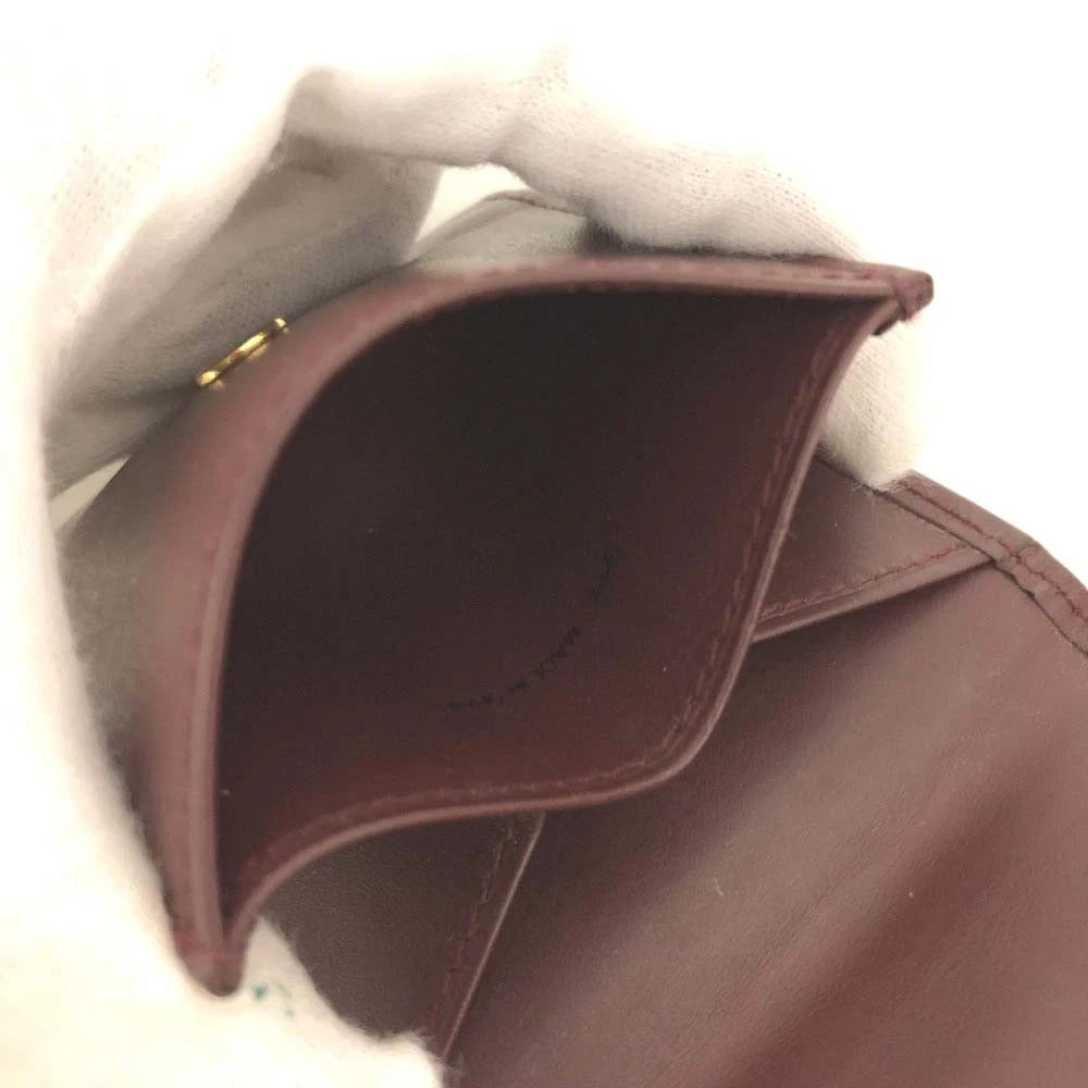Must de Cartier Leather Coin Purse Wallet Bordeaux