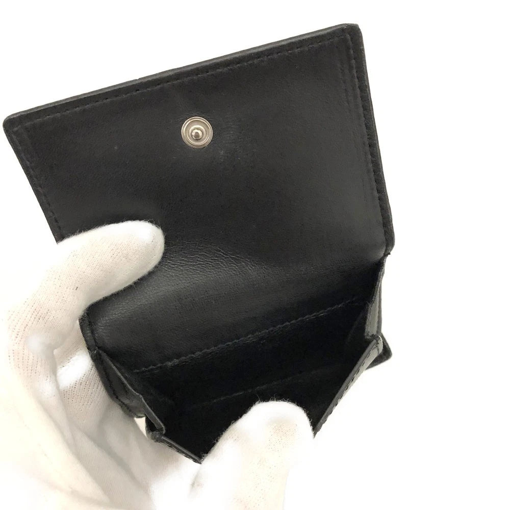 Saint Laurent Leather Trifold Wallet Black