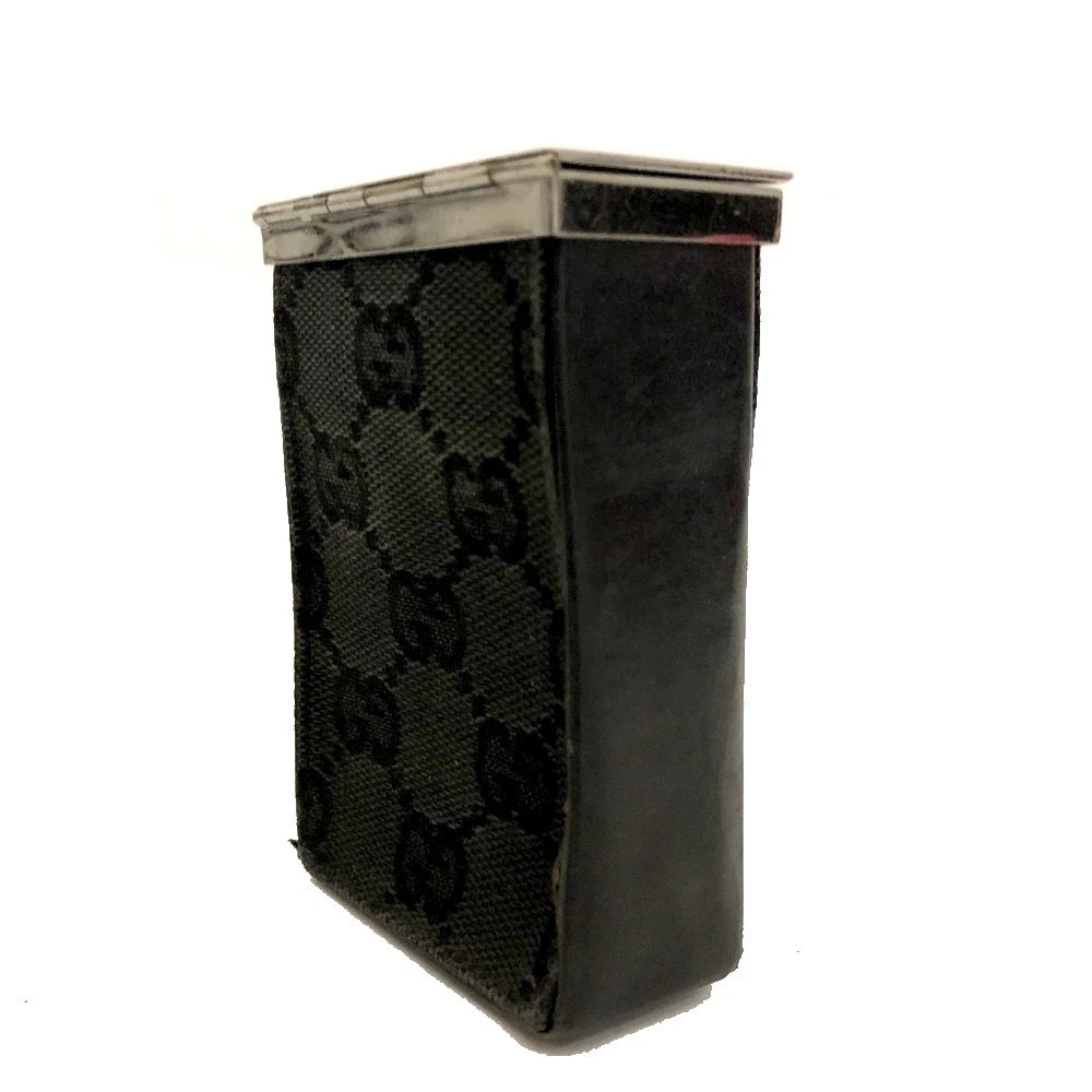 GUCCI GG Logo Canvas Cigaretto Tabaco Case Black