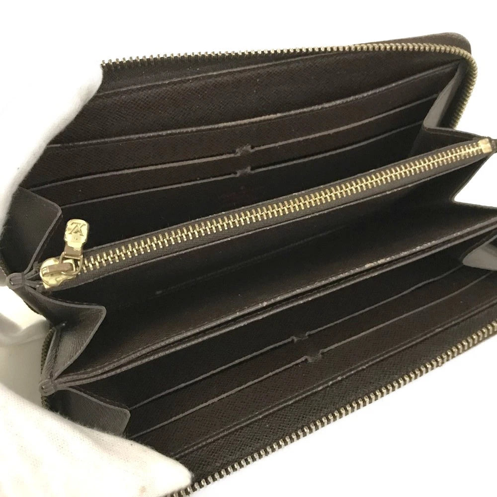 $915  Louis Vuitton Damier Zippy Zip Around Long Wallet Purse Brown CA1190