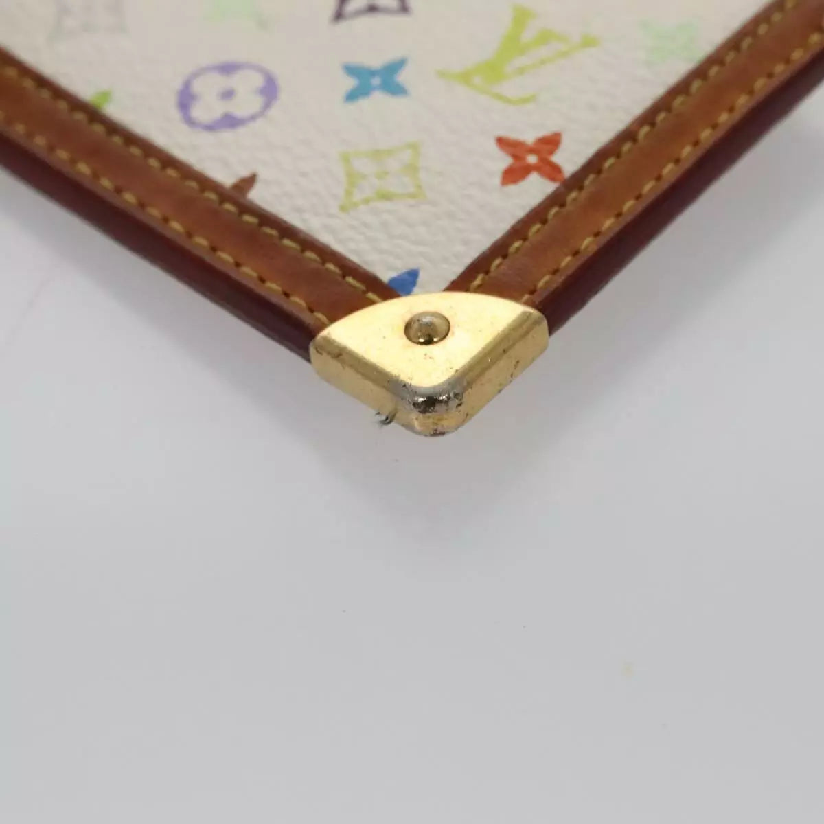 Louis Vuitton  Monogram Multicolor Key Pouch White CA0033