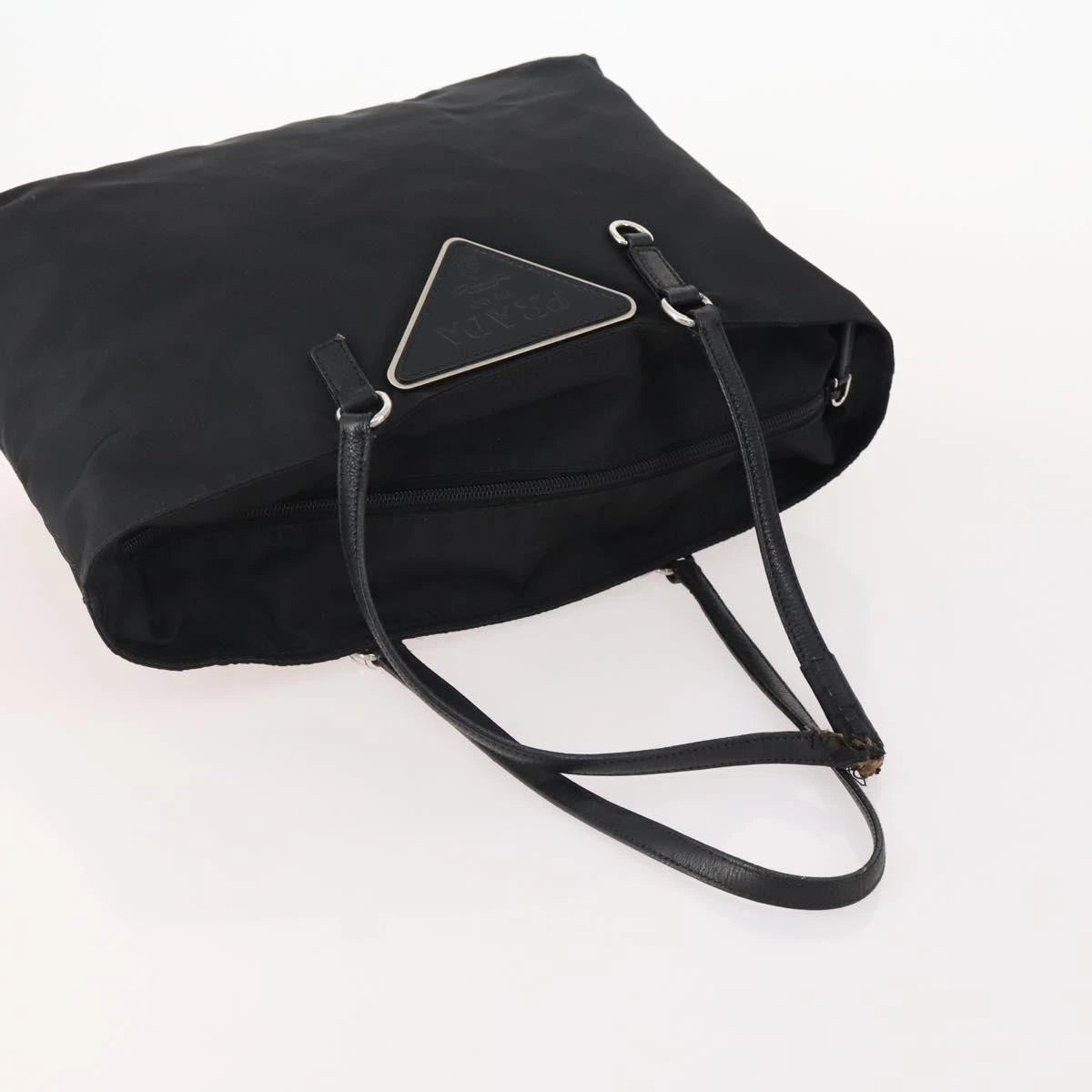 $1100 PRADA Enameled Metal Triangle Bauletto