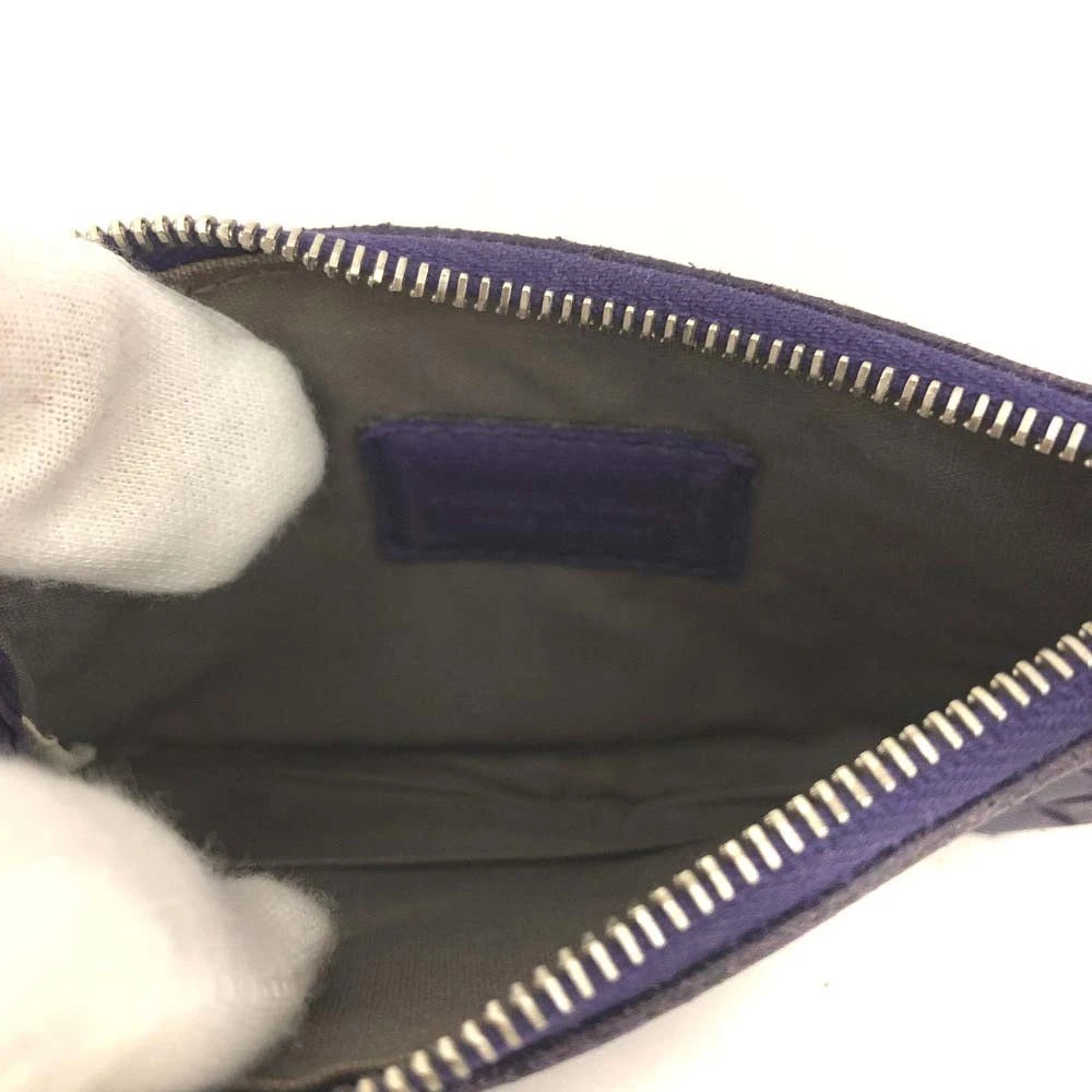 $650 Bottega Veneta Intrecciato Lambskin Coin Purse Wallet Purple