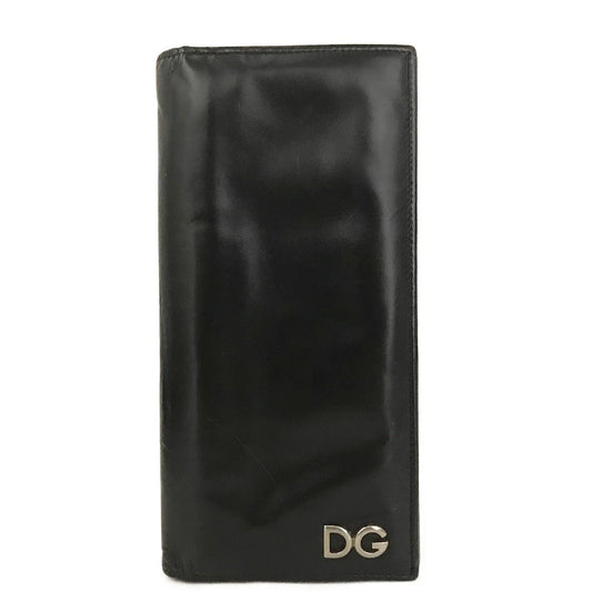Dolce&Gabbana DG Logo Leather Long Bifold Wallet Black