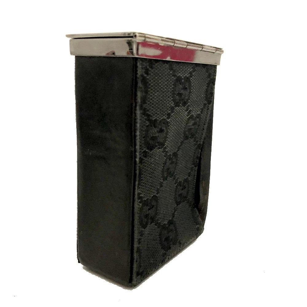 GUCCI GG Logo Canvas Cigaretto Tabaco Case Black