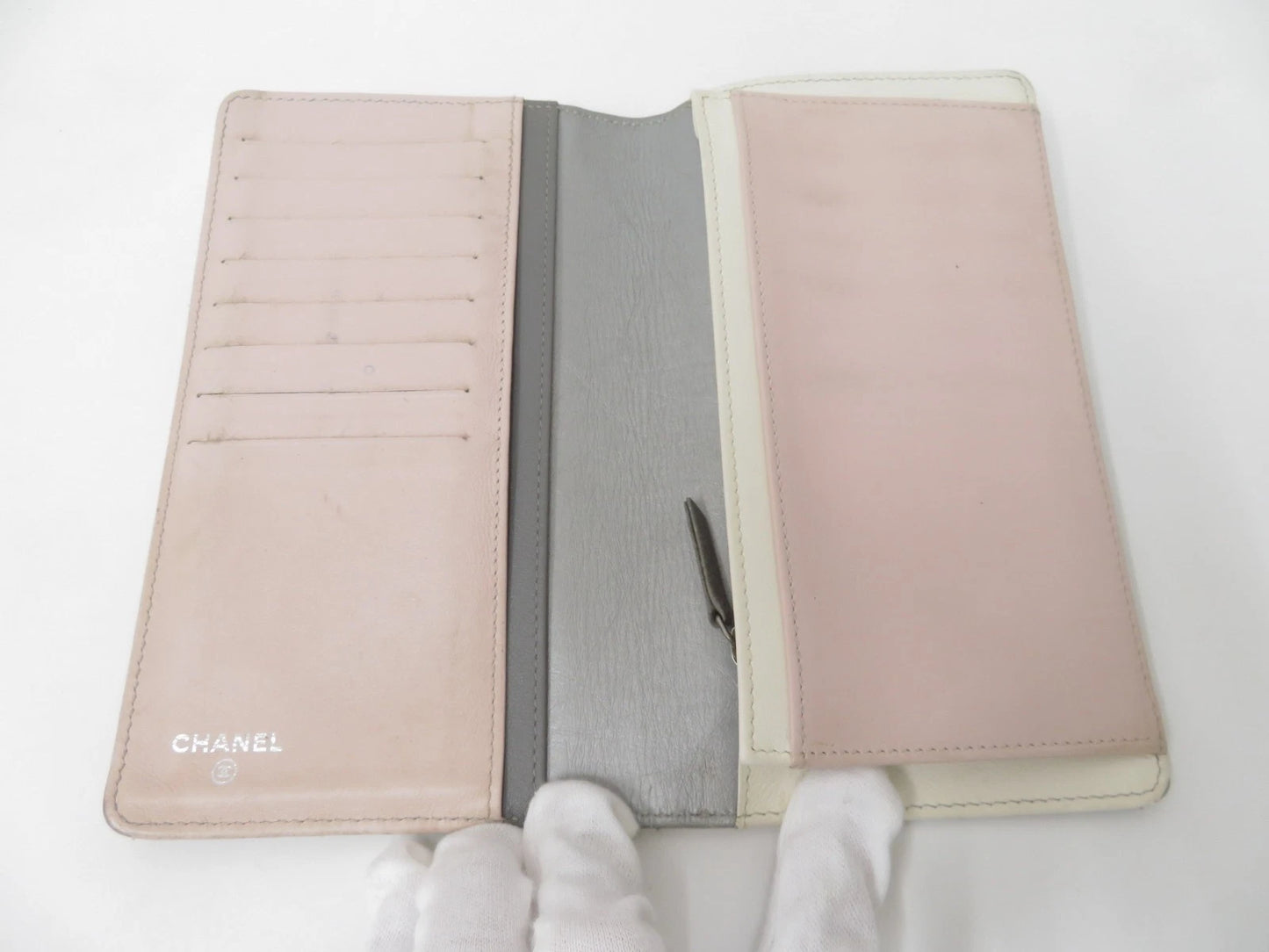 CHANEL CC Matelasse Leather Bifold Long Wallet