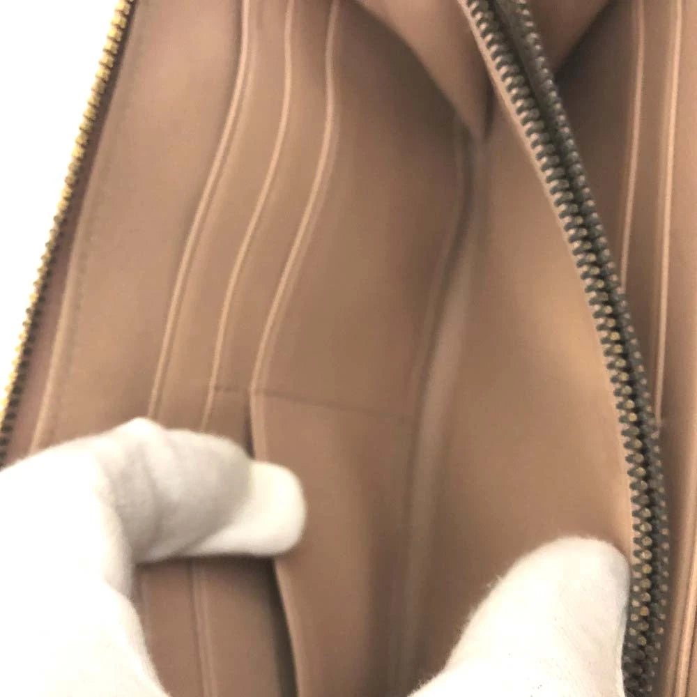 $925 PRADA Logo Ribbon Leather Long Bifold Wallet Light Pink