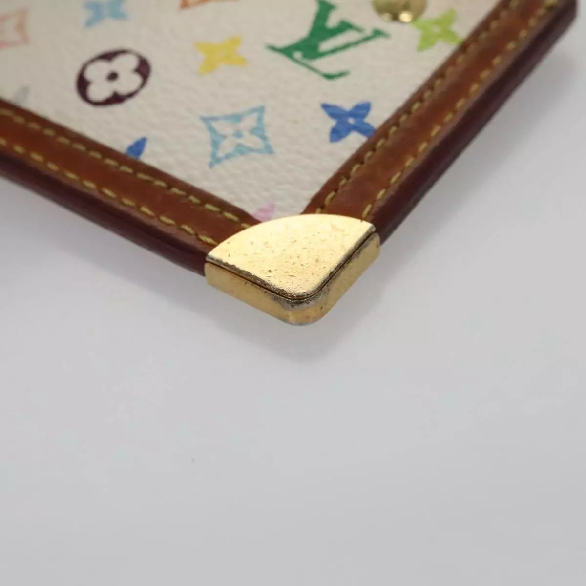 Louis Vuitton  Monogram Multicolor Key Pouch White CA0033