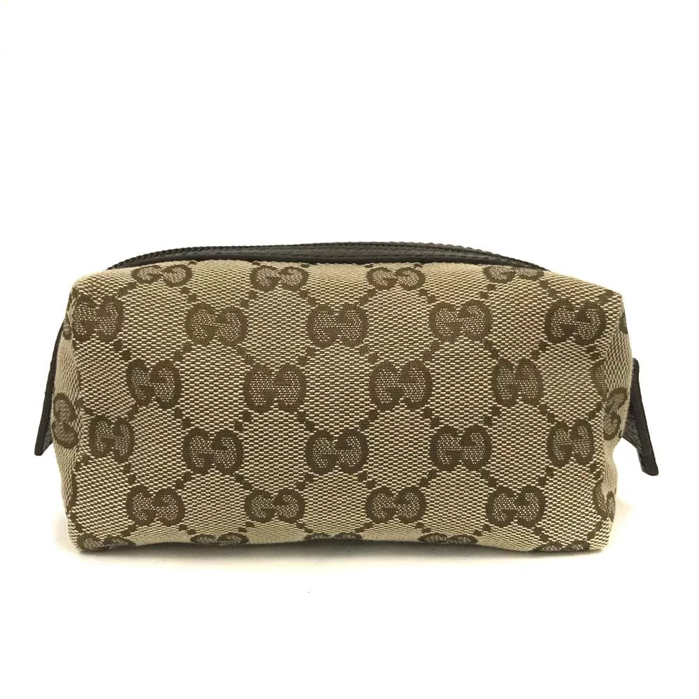 Gucci  Monogram Small Balthus Cosmetic Case Beige Ebony Cocoa