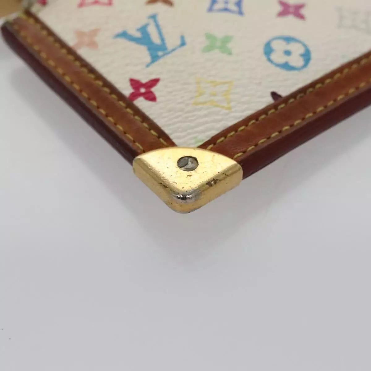 Louis Vuitton  Monogram Multicolor Key Pouch White CA0033