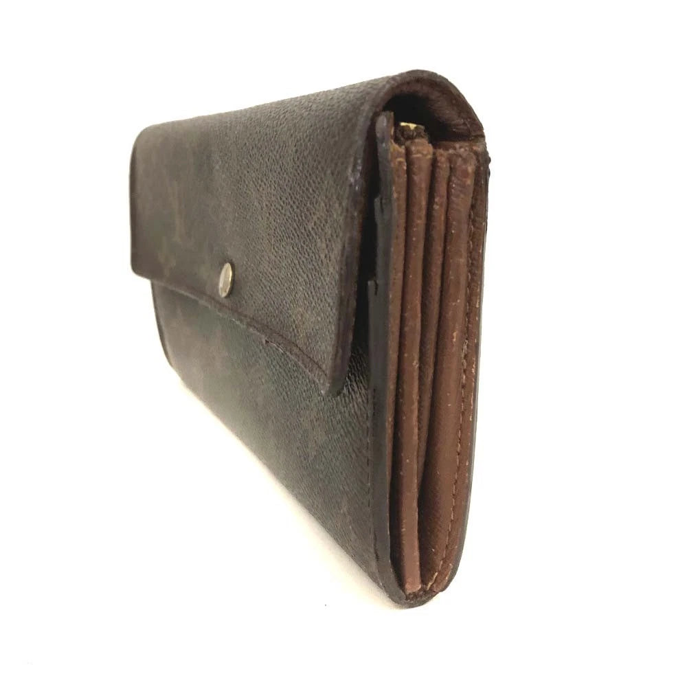 Louis Vuitton Monogram Portefeiulle Sarah Long Bifold Wallet Brown CT1026