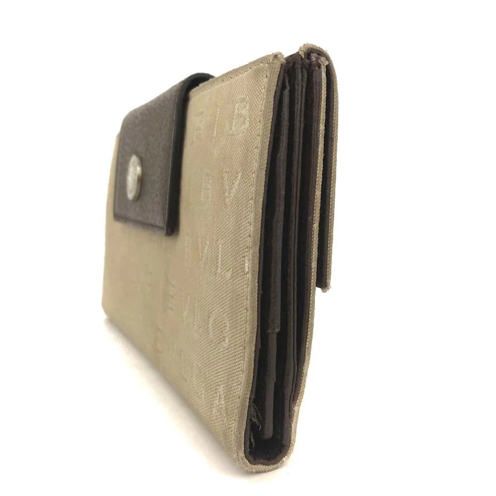BVLGARI Classico Logo Mania Canvas Leather Bifold Long Wallet