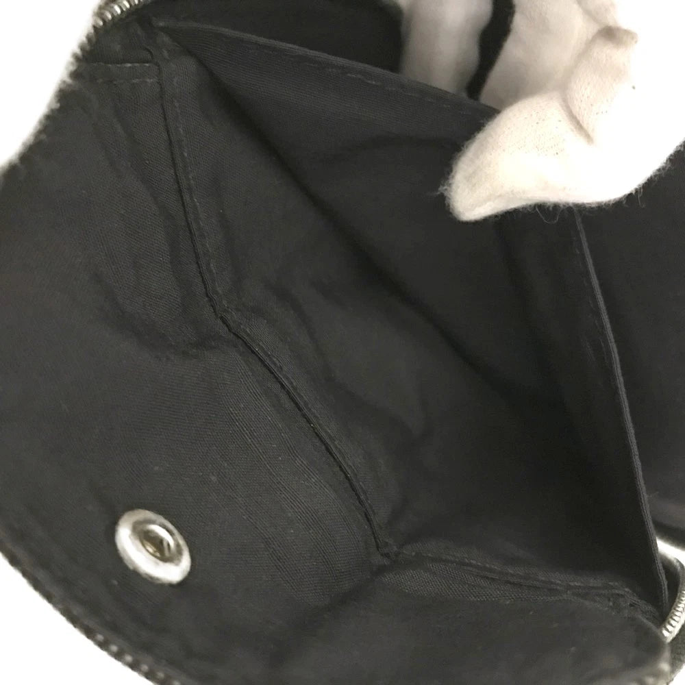 $1,150 Hermes Her Line PM Canvas Zip Around Wallet Gray