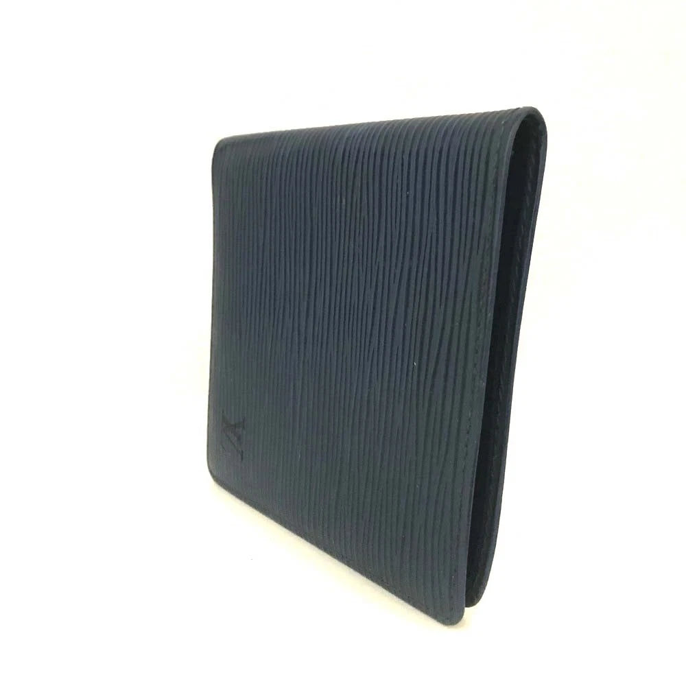 $655 Louis Vuitton Epi PorteBillets 6 Cartes Credit Bifold Wallet Blue CA0914