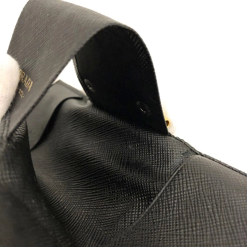 PRADA Saffiano Leather 6 Ring Key Case Black