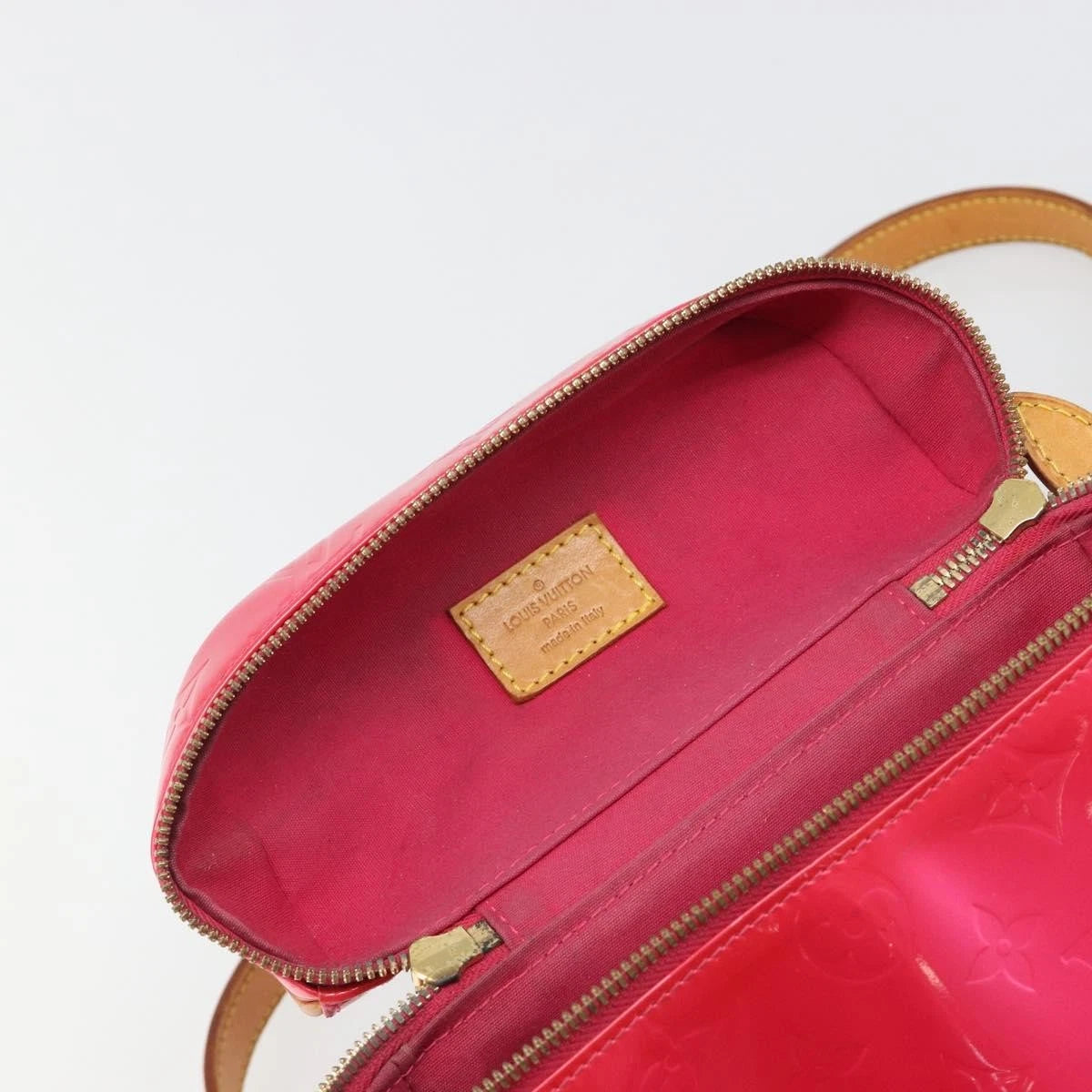 $995 2003 Louis Vuitton Fuchsia Monogram Vernis Vertical Sullivan Bag CE0013