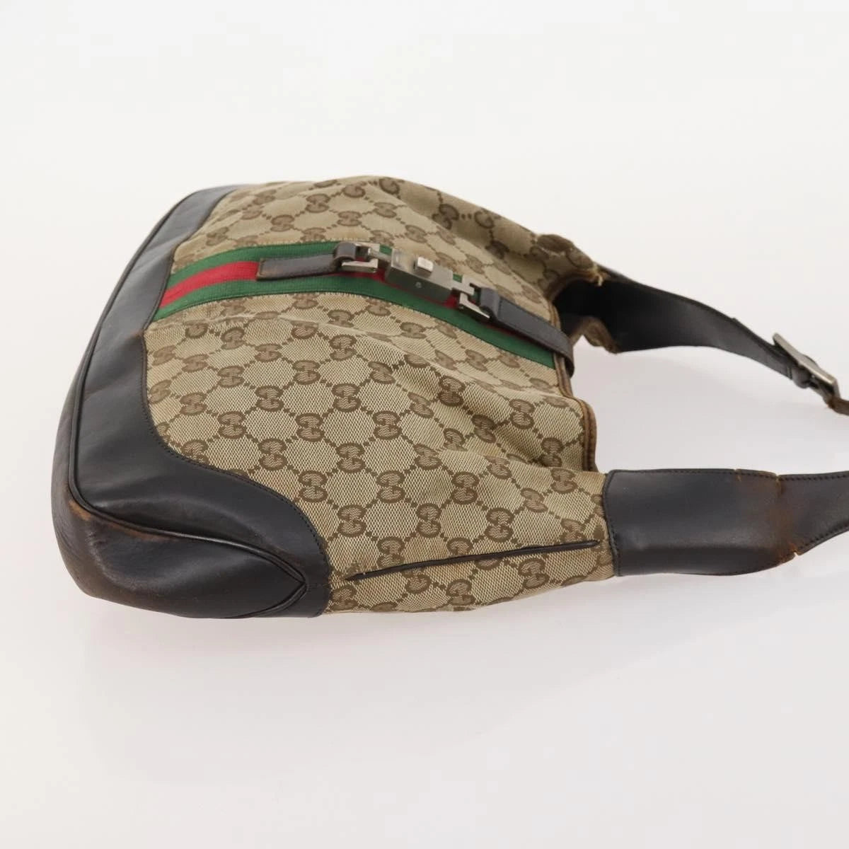 GIVEAWAY BAG Gucci Jackie GG Canvas Shoulder Bag with Web Stripe GIVEAWAY BAG