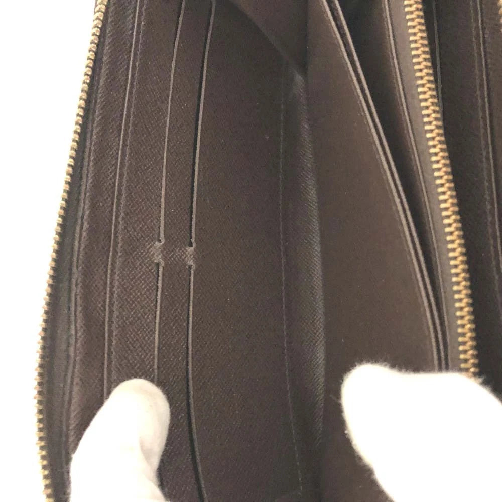 $915 Louis Vuitton Damier Zippy Zip Around Long Wallet Purse Brown CA5101
