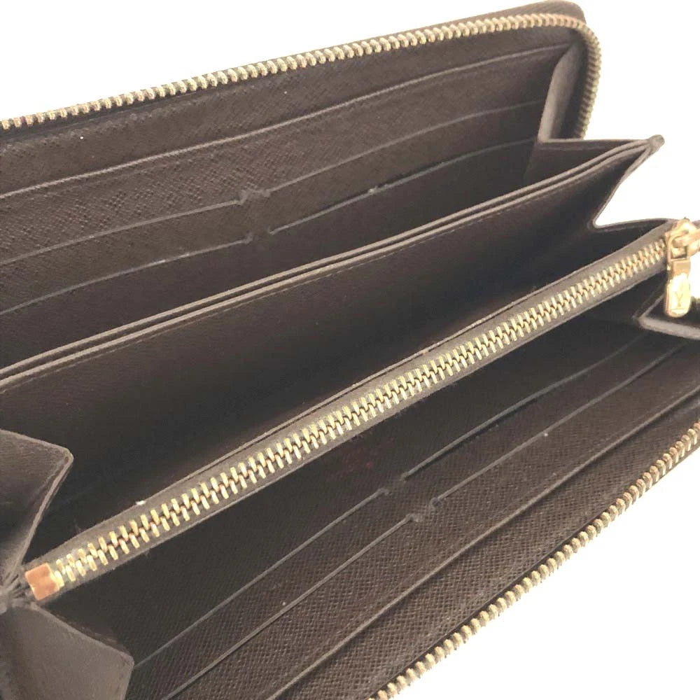 $915 2010  Louis Vuitton Damier Zippy Zip Around Long Wallet Purse Brown CA3120
