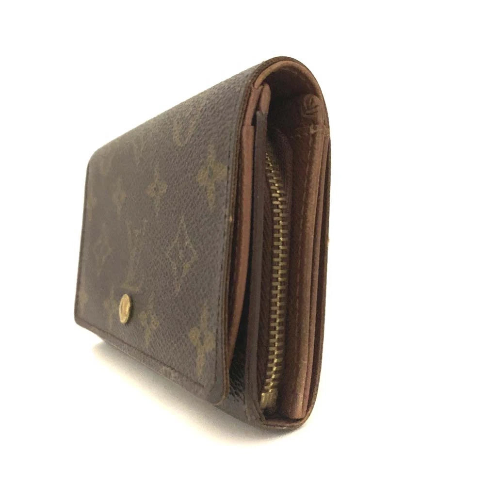 $560 Louis Vuitton Monogram Porte Monnaie Billets Tresor Bifold Wallet CA0959
