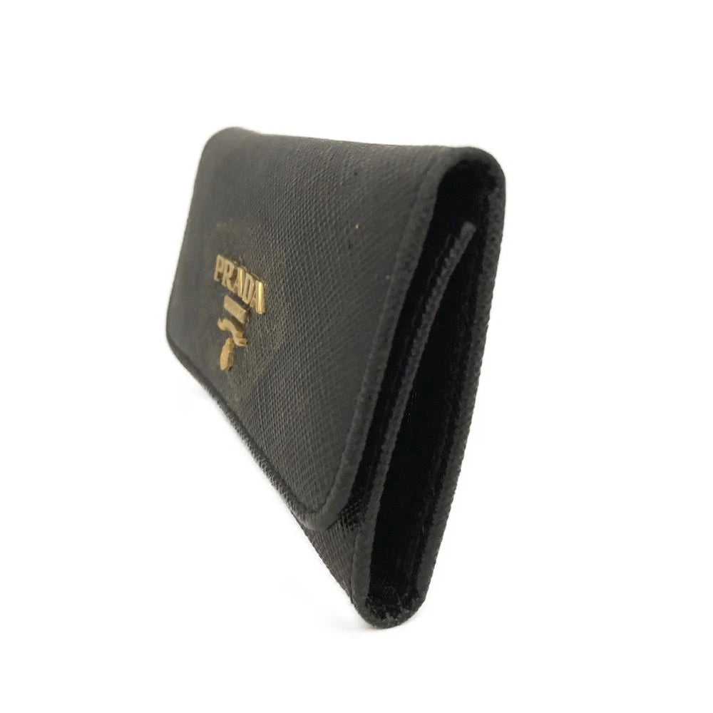 PRADA Saffiano Leather 6 Ring Key Case Black
