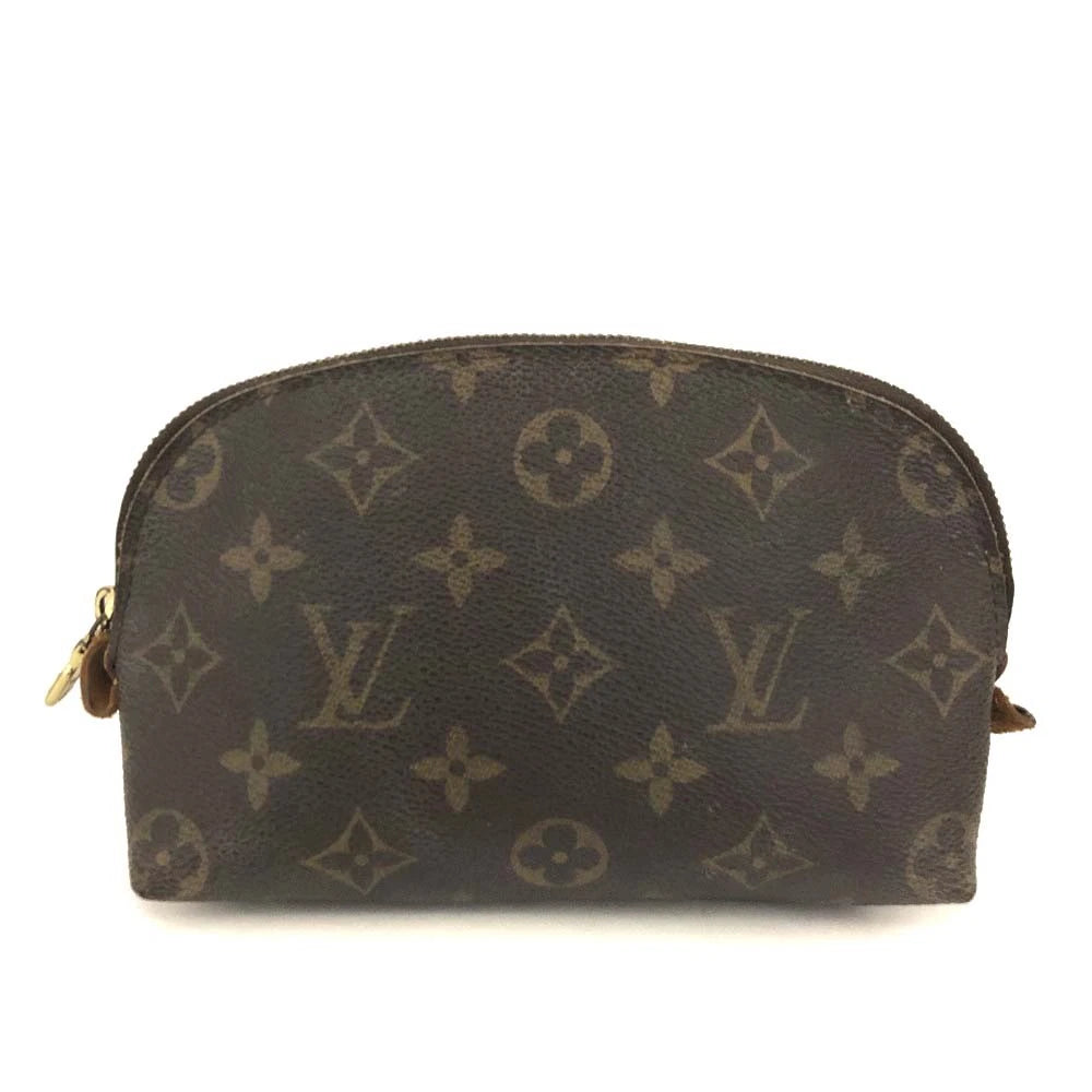 $600 Louis Vuitton Monogram Pochette Cosmetics Pouch Brown  CA0041
