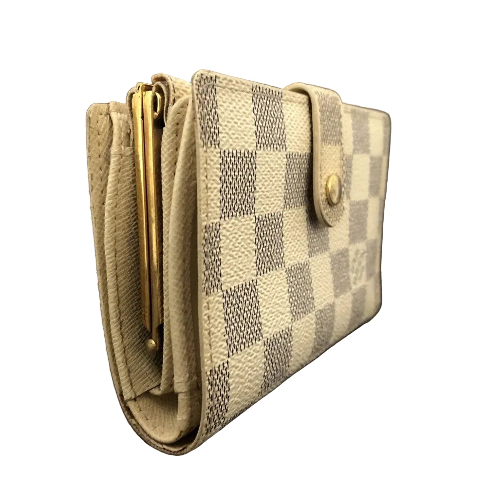 $545 Louis Vuitton Damier Azur Porte Monnaie Billets Viennois Wallet MI2017