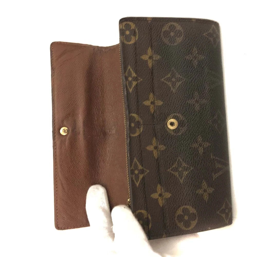 Louis Vuitton Monogram Portefeiulle Sarah Long Bifold Wallet Brown CT1026