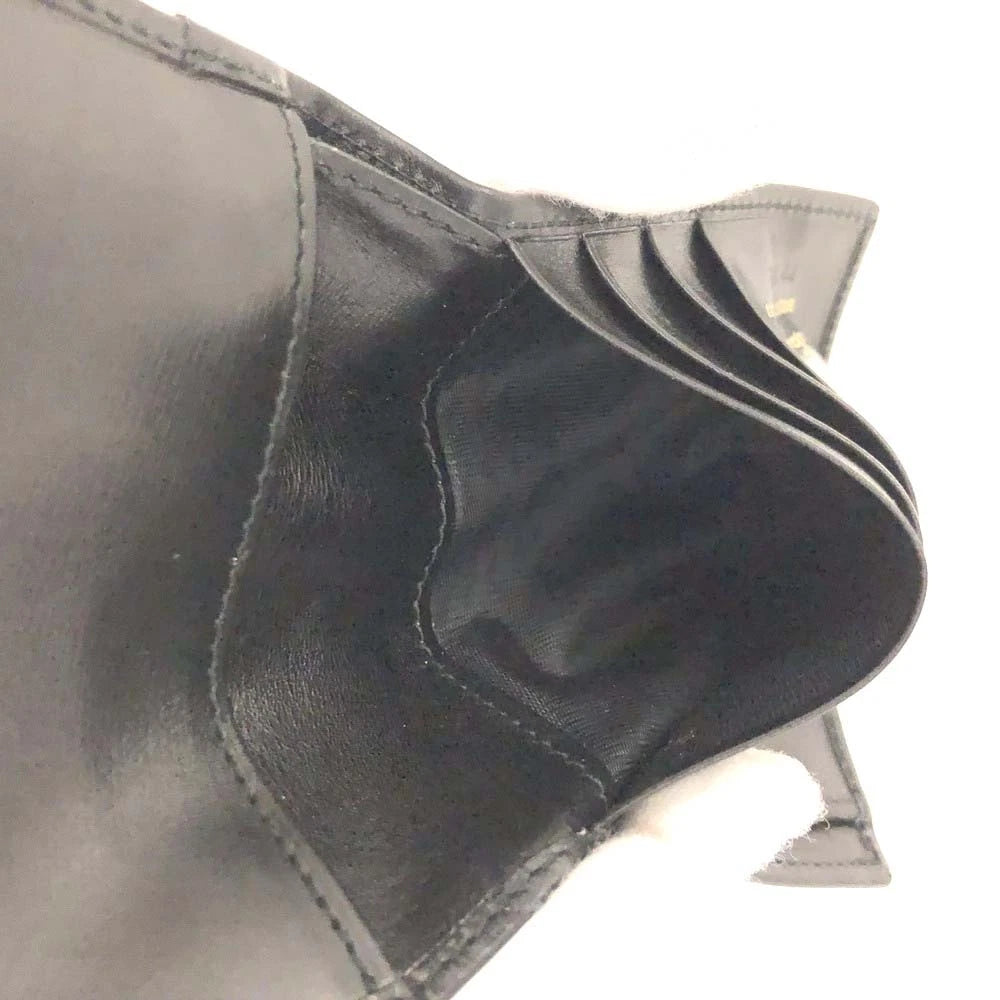 Salvatore Ferragamo Vara Leather Trifold Wallet Black