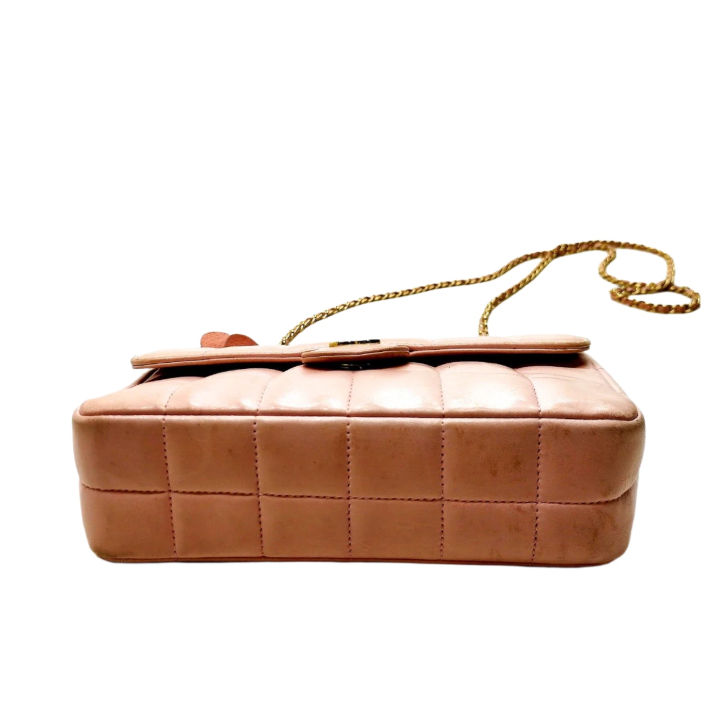 PRE-ORDER Chanel  Lambskin Quilted Mini Chocolate Bar Camellia Flap Pink