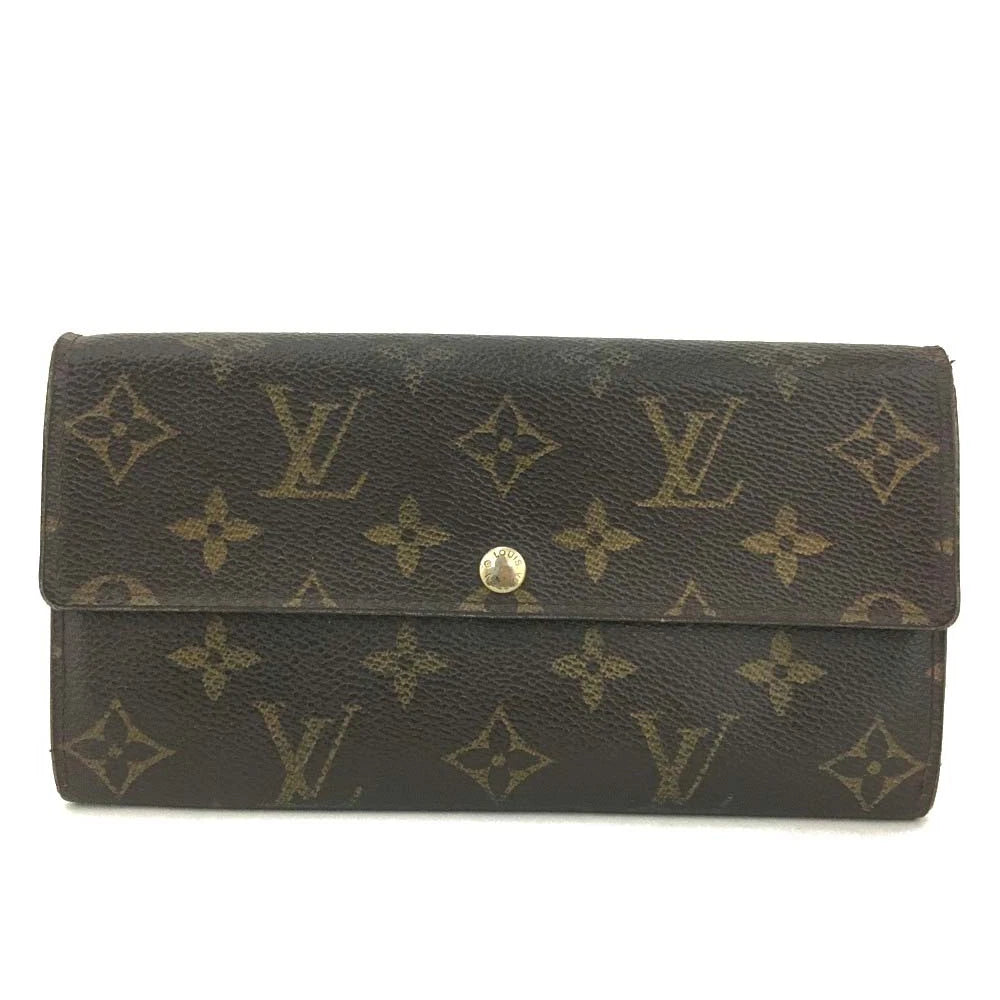 Louis Vuitton Monogram Portefeiulle Sarah Long Bifold Wallet Brown CA0037